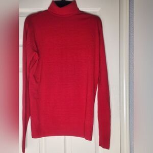 Van Boven Ann Arbor M 100%Pure MerinoWool Turtleneck Red England Women’s Sweater